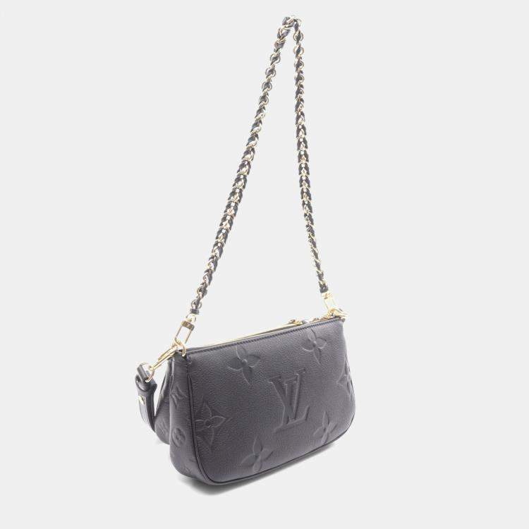 Pre Owned Louis Vuitton Multi Pochette Accessoires Shoulder Bag In Monogram Empreinte Leather  Black