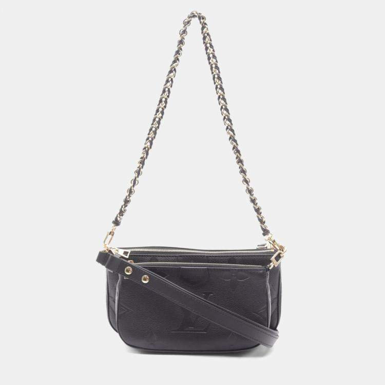 Pre Owned Louis Vuitton Multi Pochette Accessoires Shoulder Bag In Monogram Empreinte Leather  Black