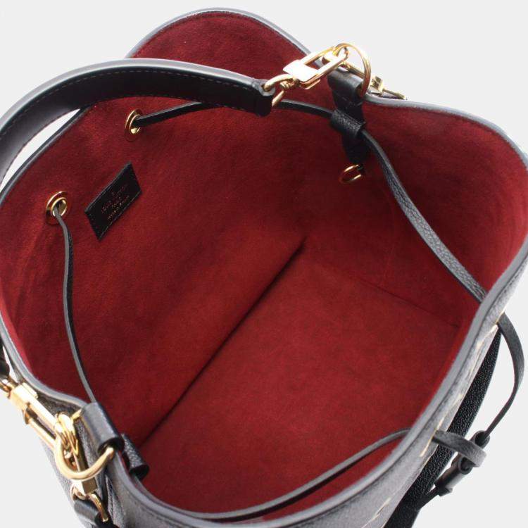 Pre Owned Louis Vuitton Neonoe Mm Two-Tone Handbag In Monogram Empreinte Leather  Black And Beige