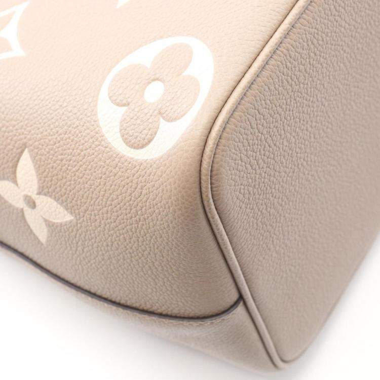 Pre Owned Louis Vuitton Neonoe Mm Two-Tone Handbag In Monogram Empreinte Leather  Beige