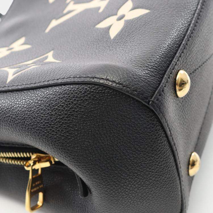Pre Owned Louis Vuitton Montaigne Black/Beige Monogram Empreinte Leather BB Handbag
