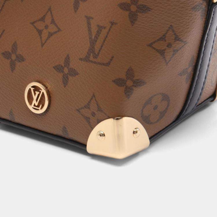 Pre Owned Louis Vuitton Noe Perse LV Charm Monogram Reverse  Brown/Black Coated Canvas Leather Shoulder Bag  