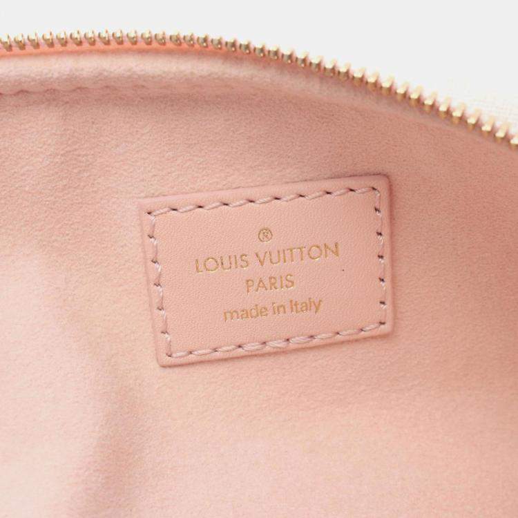 Pre Owned Louis Vuitton Mini Bum Bag Shoulder In Leather With Floral Monogram Pattern  Pink