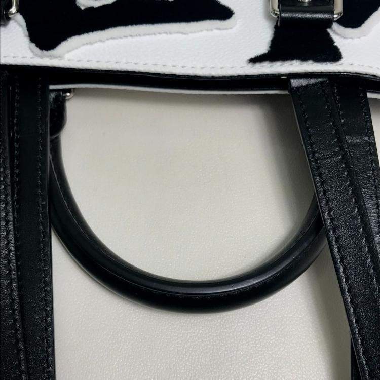 Pre Owned Louis Vuitton Tufted Monogram Lvxuf Cabas Handbag/Tote Bag  Coated Canvas  White/Black
