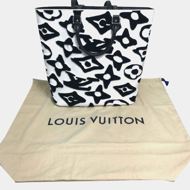 Pre Owned Louis Vuitton Tufted Monogram Lvxuf Cabas Handbag/Tote Bag  Coated Canvas  White/Black