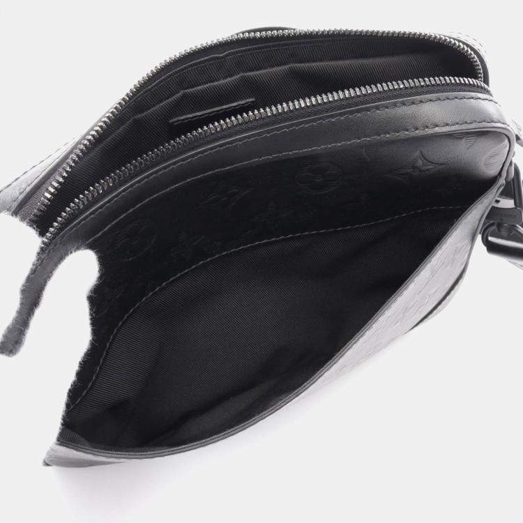 Pre Owned Louis Vuitton Duo Shoulder Bag Leather Monogram Shadow Black