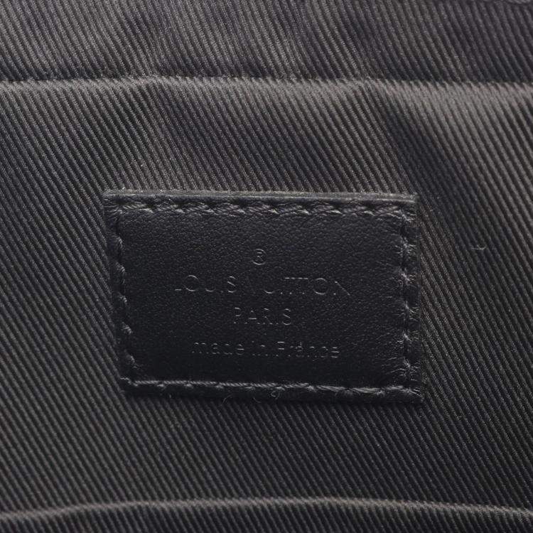 Pre Owned Louis Vuitton Duo Shoulder Bag Leather Monogram Shadow Black