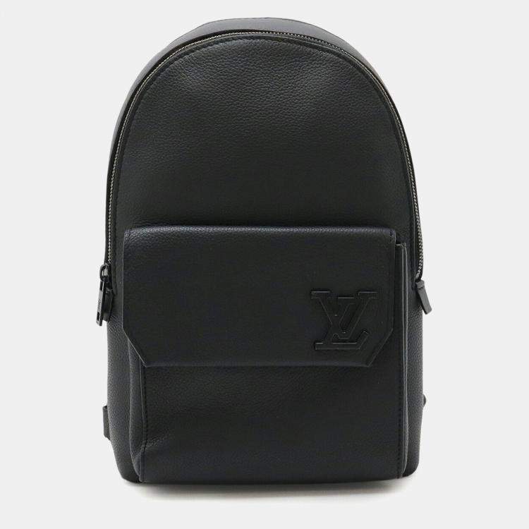 Pre Owned Louis Vuitton Lv Aerogram Pilot Sling Bag  Body Shoulder Leather  Noir  Black