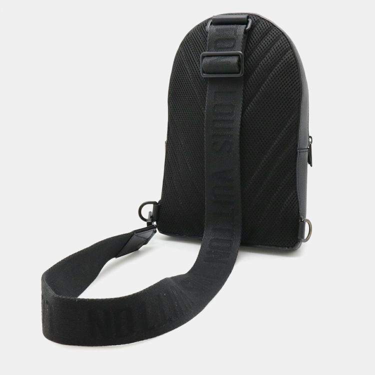 Pre Owned Louis Vuitton Lv Aerogram Pilot Sling Bag  Body Shoulder Leather  Noir  Black