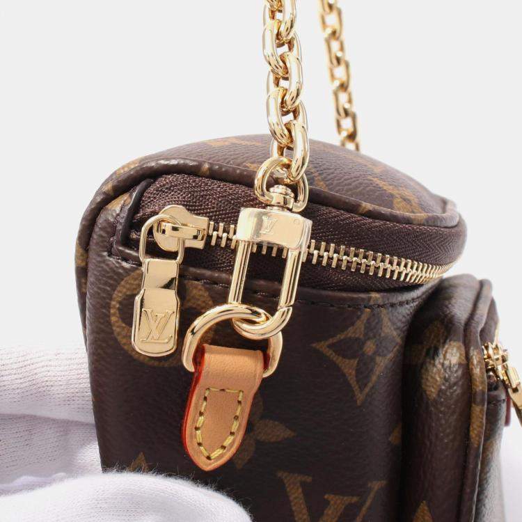 Pre Owned Louis Vuitton Mini Bum Bag Monogram Handbag Coated Canvas Leather Brown