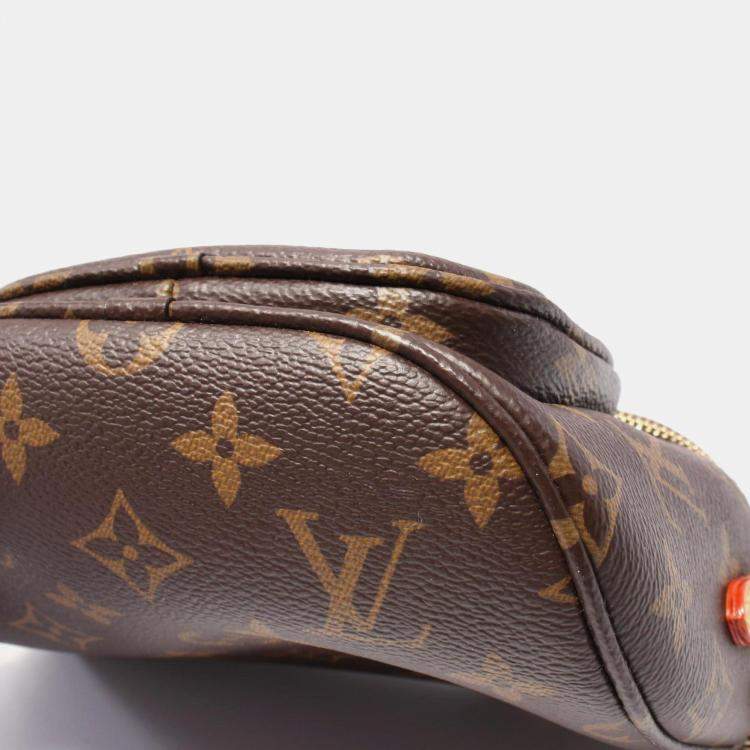 Pre Owned Louis Vuitton Mini Bum Bag Monogram Handbag Coated Canvas Leather Brown