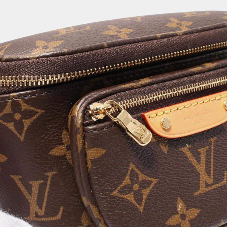 Pre Owned Louis Vuitton Mini Bum Bag Monogram Handbag Coated Canvas Leather Brown