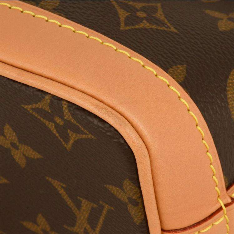 Pre Owned Louis Vuitton Nano Noe Shoulder Bag Monogram Canvas Brown Rfid Handbag
