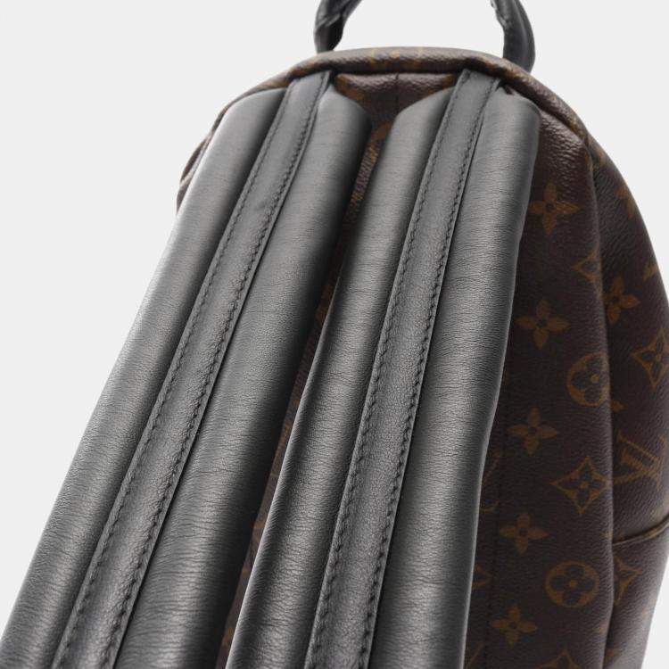 Pre Owned Louis Vuitton Palm Springs Backpack Pm Coated Canvas Leather Monogram Brown Black