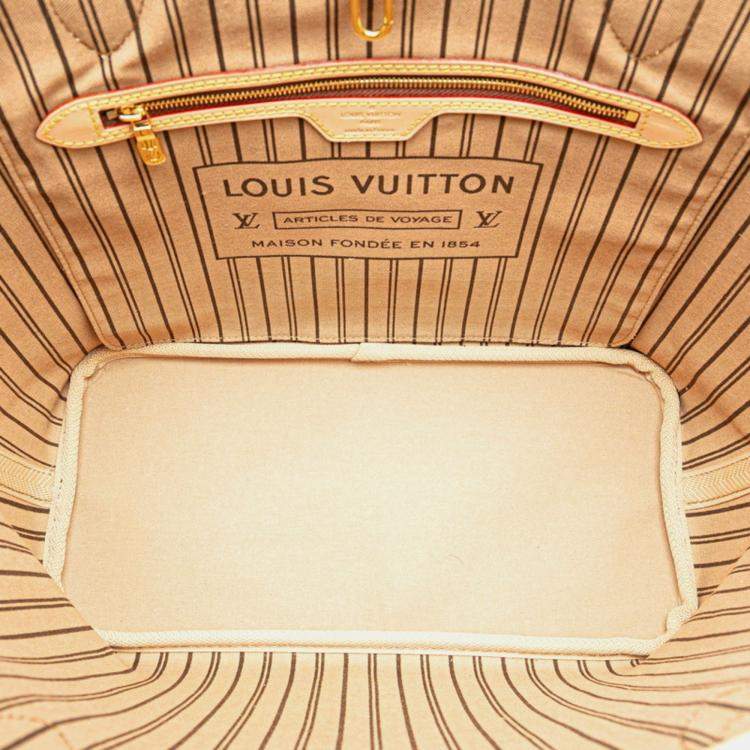 Pre Owned Louis Vuitton Monogram Neverfull Mm Tote Bag Brown Pvc Leather