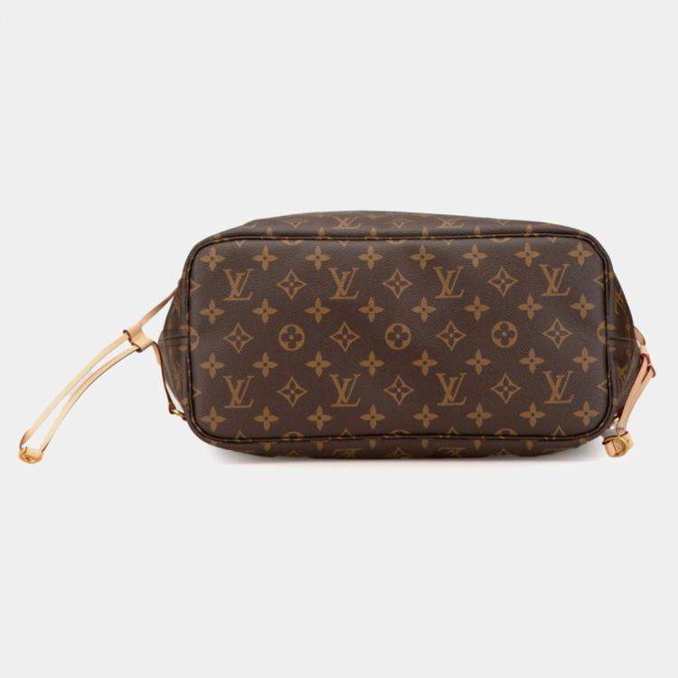 Pre Owned Louis Vuitton Monogram Neverfull Mm Tote Bag Brown Pvc Leather