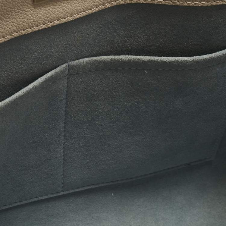 Pre Owned Louis Vuitton Greige Leather and Monogram Canvas On My Side MM Tote Bag