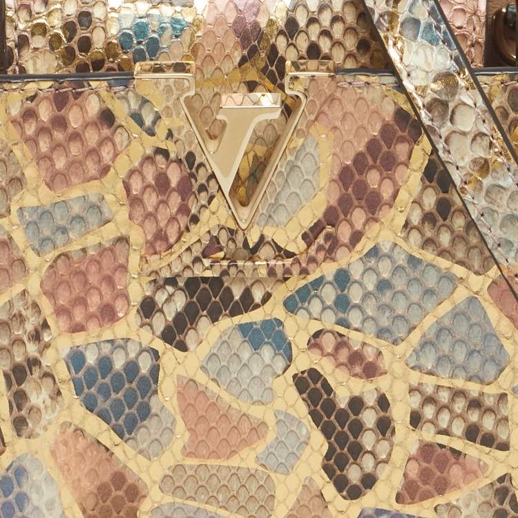 مملوكة مسبقًا Louis Vuitton Multicolor Python Mini Mosaic Capucines Bag