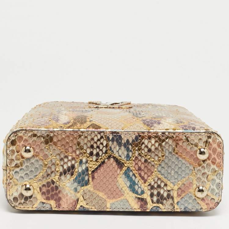 مملوكة مسبقًا Louis Vuitton Multicolor Python Mini Mosaic Capucines Bag