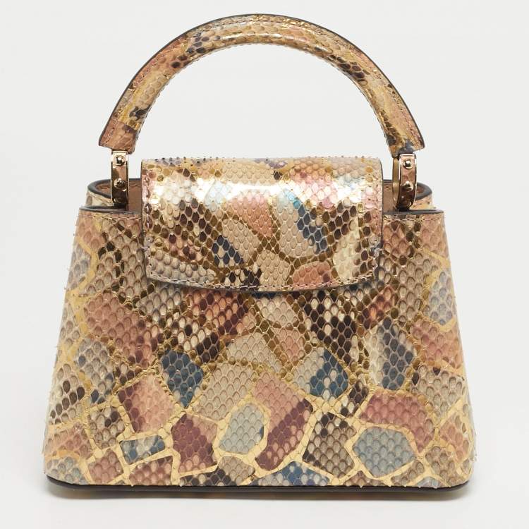 مملوكة مسبقًا Louis Vuitton Multicolor Python Mini Mosaic Capucines Bag