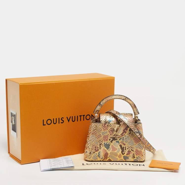 مملوكة مسبقًا Louis Vuitton Multicolor Python Mini Mosaic Capucines Bag