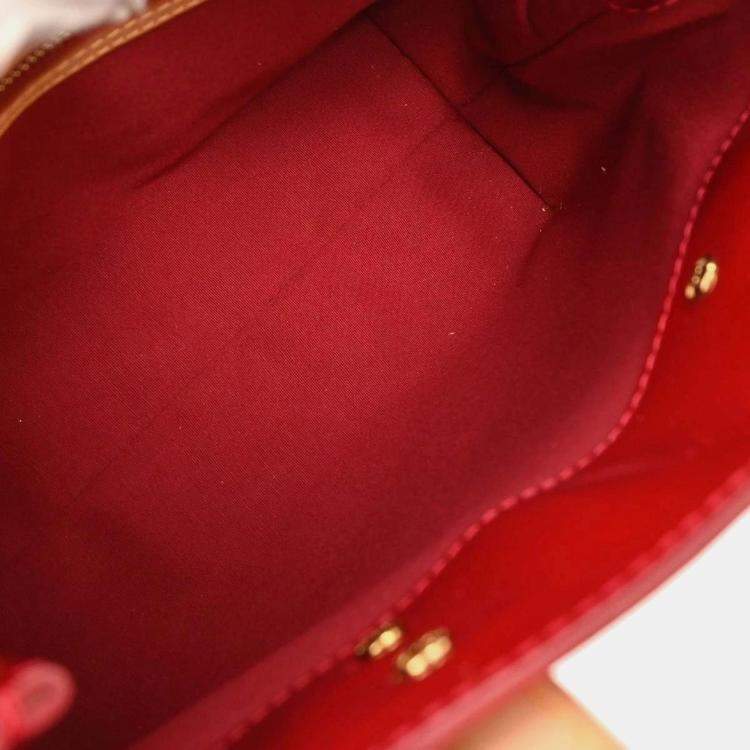 Pre Owned Louis Vuitton Red Vernis Reade PM Tote Handbag