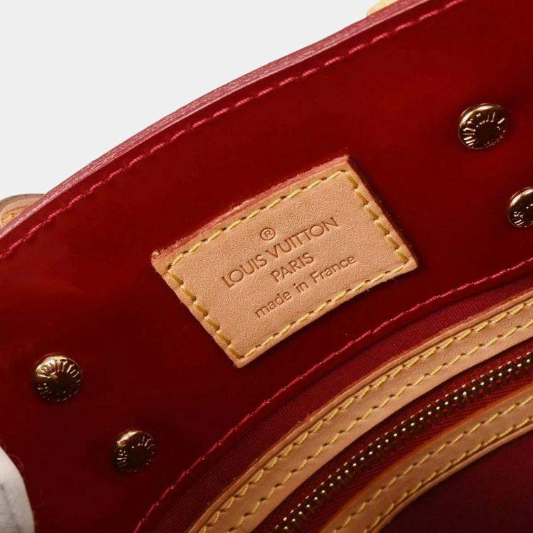 Pre Owned Louis Vuitton Red Vernis Reade PM Tote Handbag