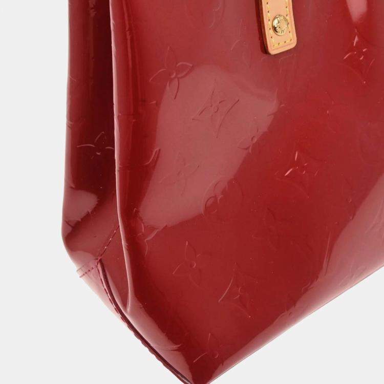 Pre Owned Louis Vuitton Red Vernis Reade PM Tote Handbag