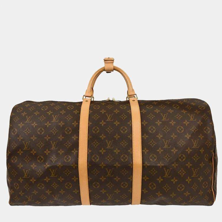 Pre Owned Louis Vuitton Monogram Keepall 60 Duffle Handbag