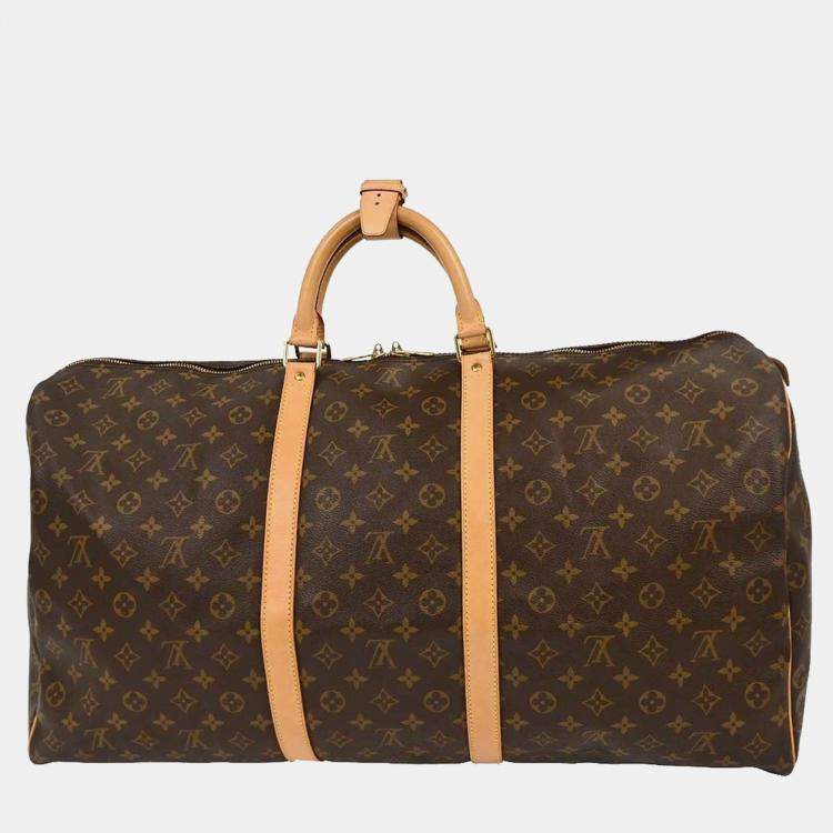Pre Owned Louis Vuitton Monogram Keepall 60 Duffle Handbag