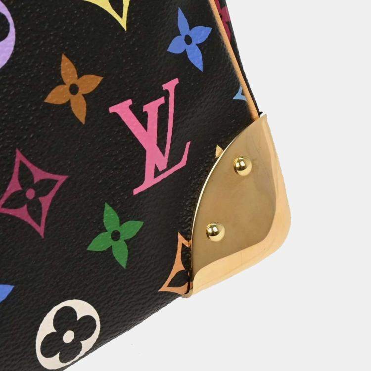 Pre Owned Louis Vuitton Black Monogram Multicolor Speedy 30 Handbag