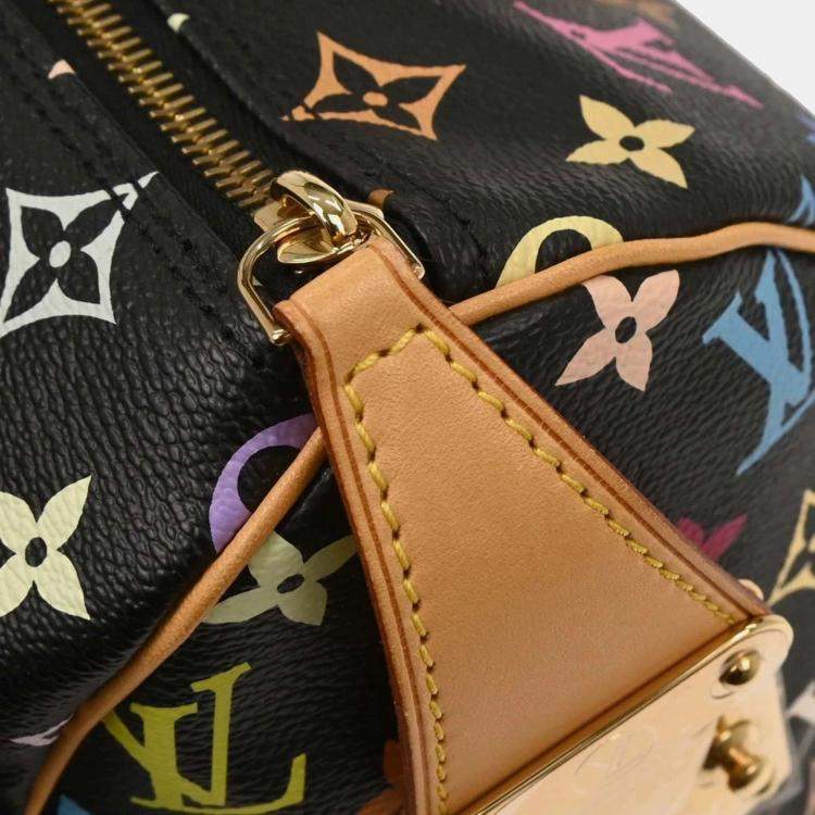 Pre Owned Louis Vuitton Black Monogram Multicolor Speedy 30 Handbag