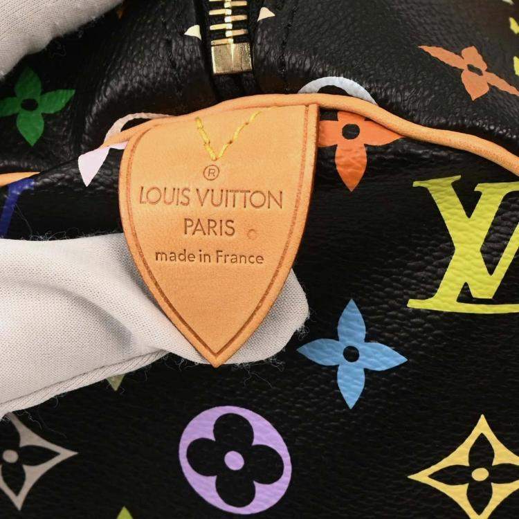 Pre Owned Louis Vuitton Black Monogram Multicolor Speedy 30 Handbag