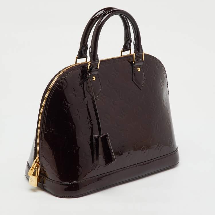 Pre Owned Louis Vuitton Amarante Monogram Vernis Alma PM Bag