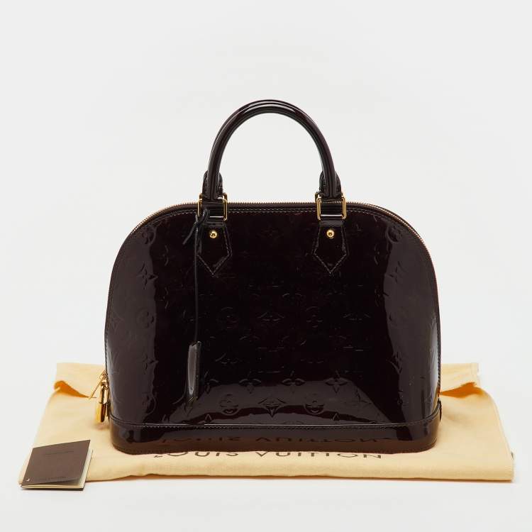 Pre Owned Louis Vuitton Amarante Monogram Vernis Alma PM Bag