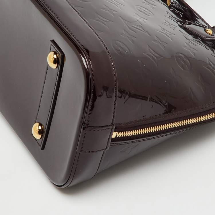 Pre Owned Louis Vuitton Amarante Monogram Vernis Alma PM Bag