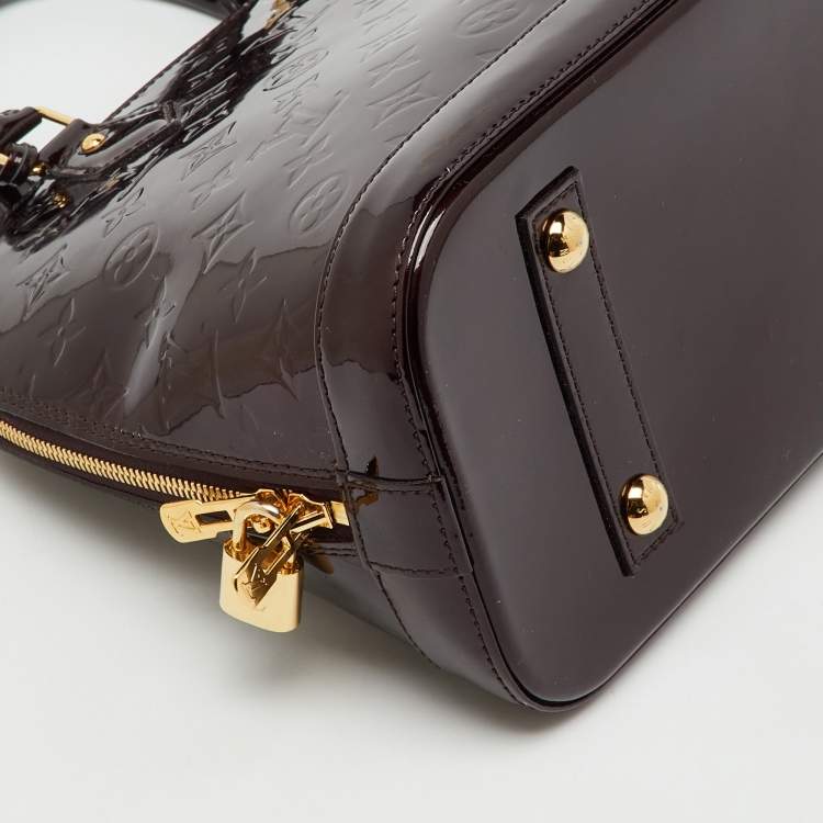 Pre Owned Louis Vuitton Amarante Monogram Vernis Alma PM Bag
