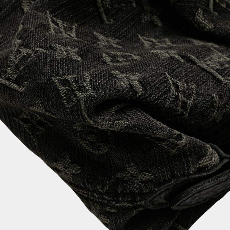 Pre Owned Louis Vuitton Black Monogram Denim Neo Cabby MM