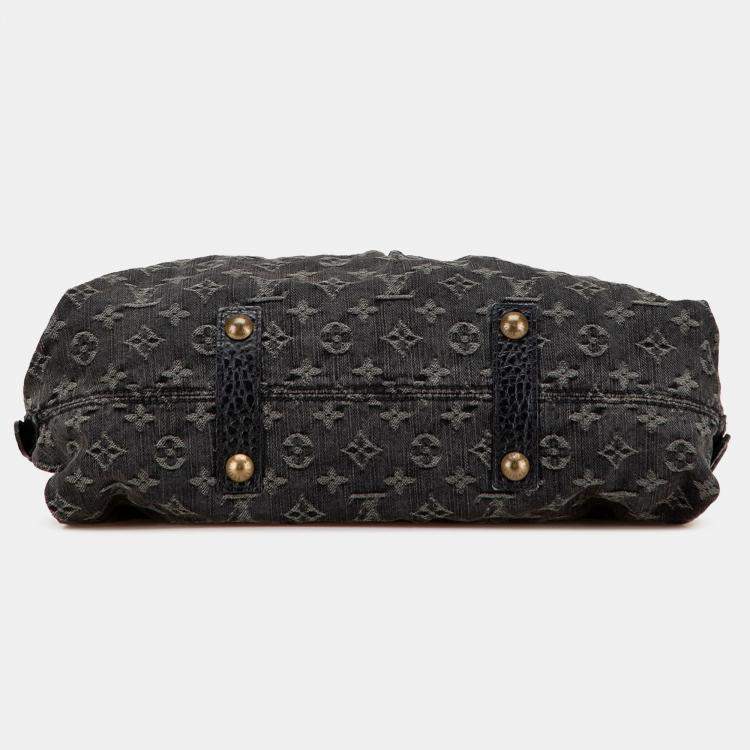 Pre Owned Louis Vuitton Black Monogram Denim Neo Cabby MM