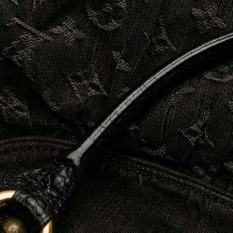 Pre Owned Louis Vuitton Black Monogram Denim Neo Cabby MM