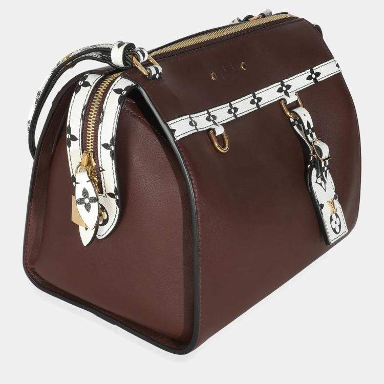 Pre Owned Louis Vuitton Burgundy Calfskin Speedy Amazon MM