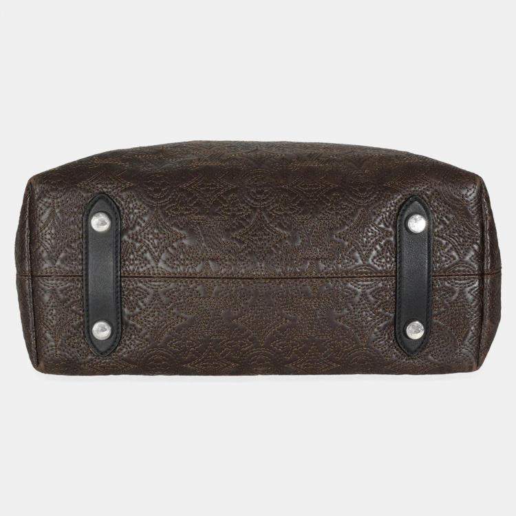 Pre Owned Louis Vuitton Olive Monogram Lambskin Antheia Hobo