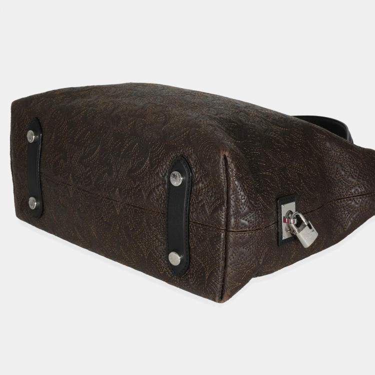 Pre Owned Louis Vuitton Olive Monogram Lambskin Antheia Hobo