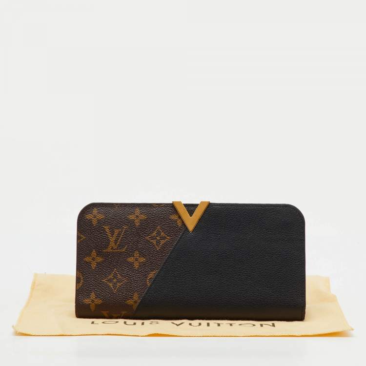 Pre Owned Louis Vuitton Black Monogram Canvas and Leather Kimono Wallet