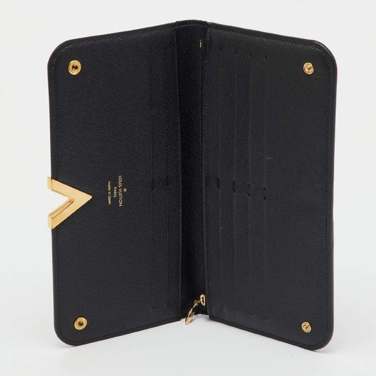 Pre Owned Louis Vuitton Black Monogram Canvas and Leather Kimono Wallet