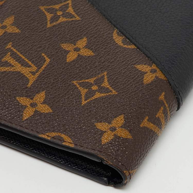 Pre Owned Louis Vuitton Black Monogram Canvas and Leather Kimono Wallet