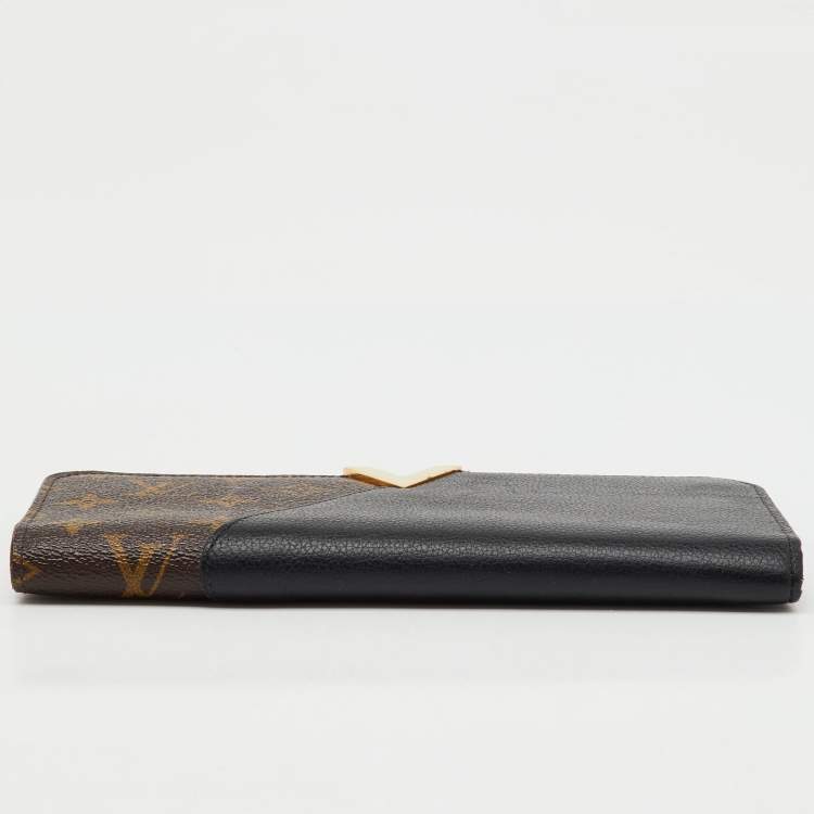 Pre Owned Louis Vuitton Black Monogram Canvas and Leather Kimono Wallet