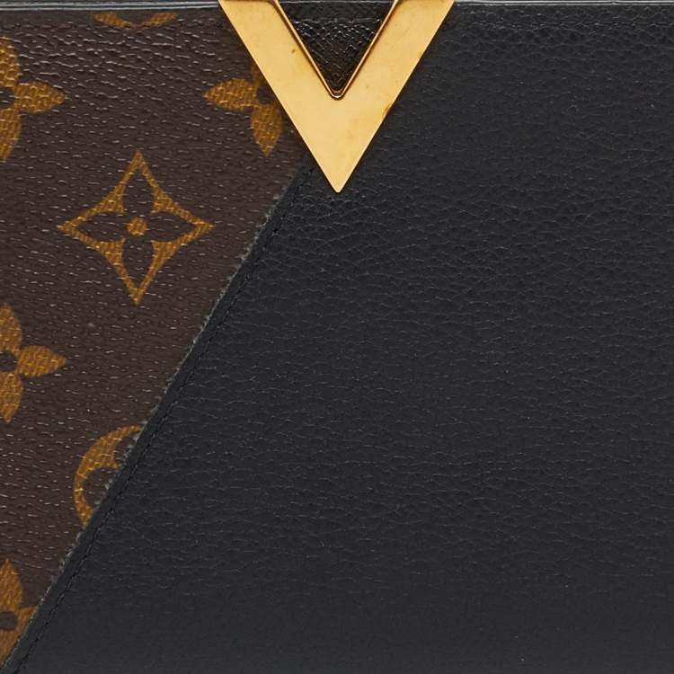 Pre Owned Louis Vuitton Black Monogram Canvas and Leather Kimono Wallet