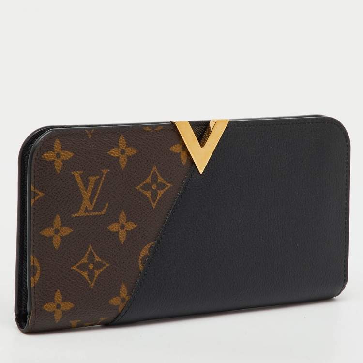 Pre Owned Louis Vuitton Black Monogram Canvas and Leather Kimono Wallet