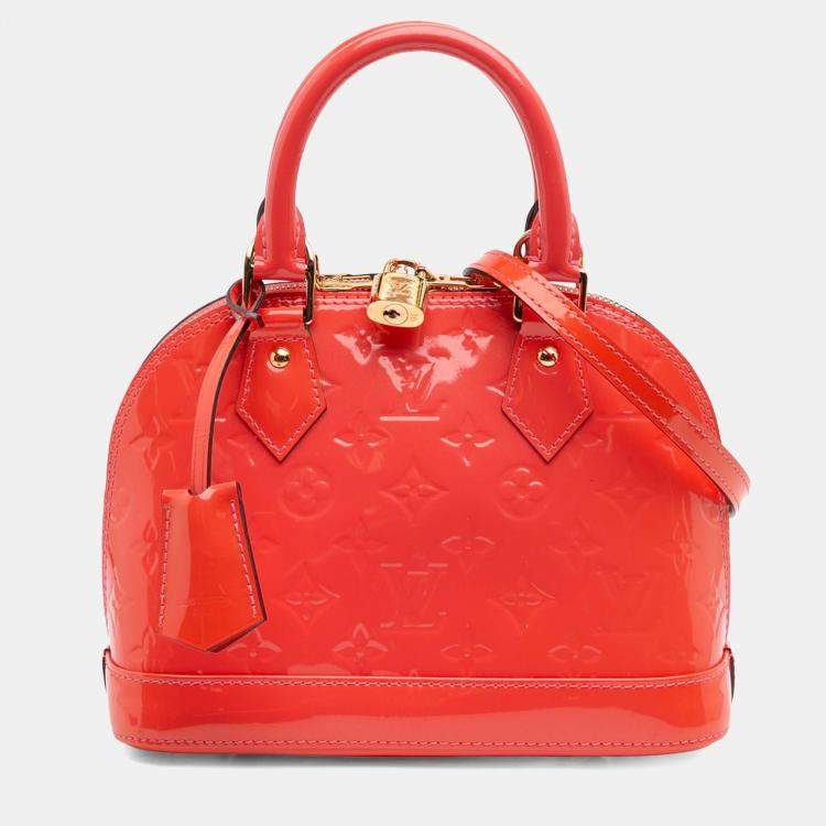 Pre Owned Louis Vuitton Red Monogram Vernis Alma BB